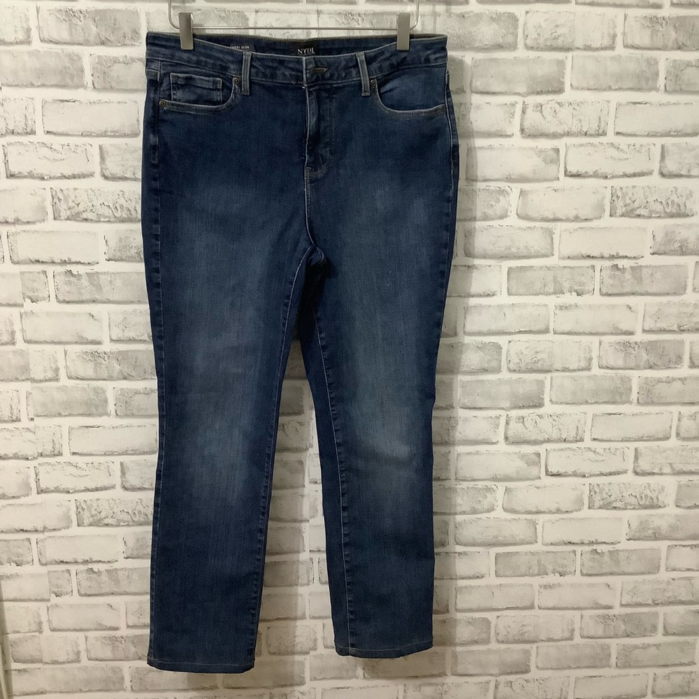 NYDJ Sheri Slim Dark Blue Women's Jeans Size 10 (0060)